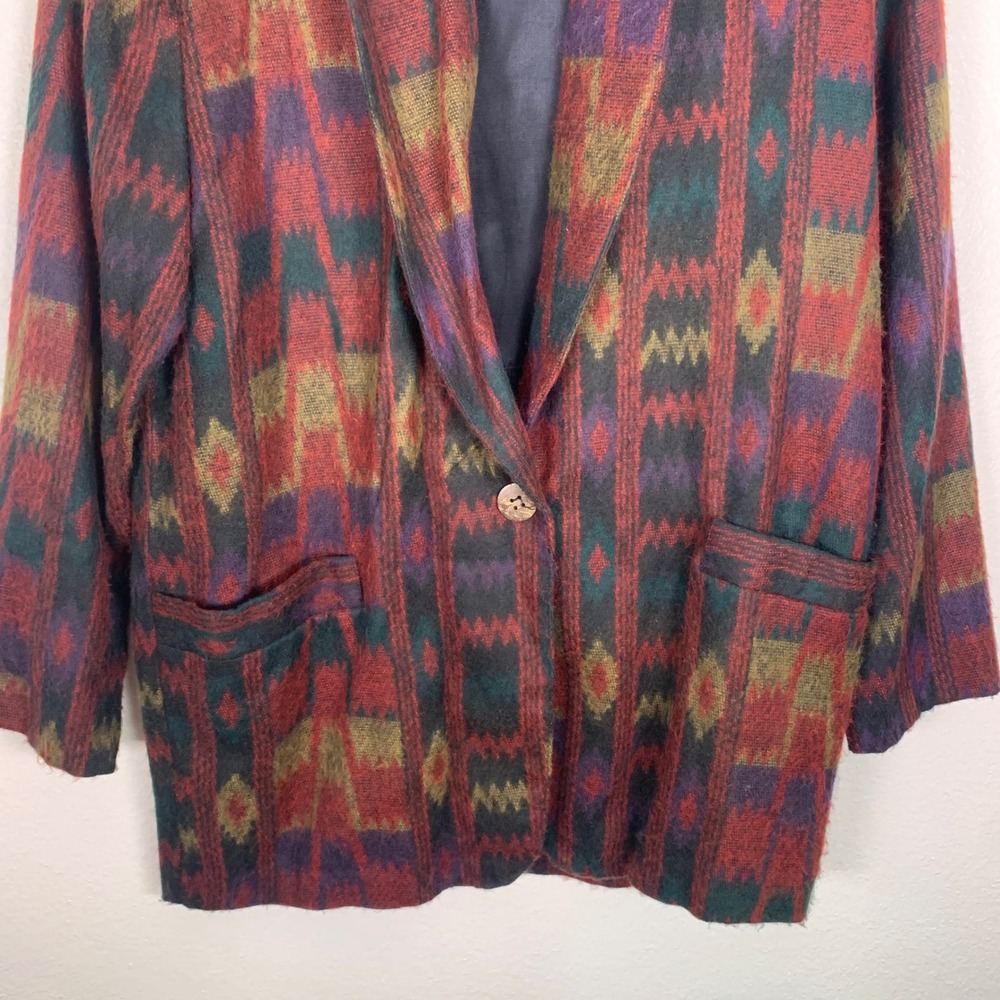 Cosmos Collection USA Vintage Southwestern Geometric Shawl Collar Blazer Women S - Picture 6 of 8